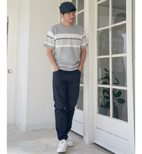 ikka「リップルパネルボーダーTシャツ」|Tシャツ・カットソー|