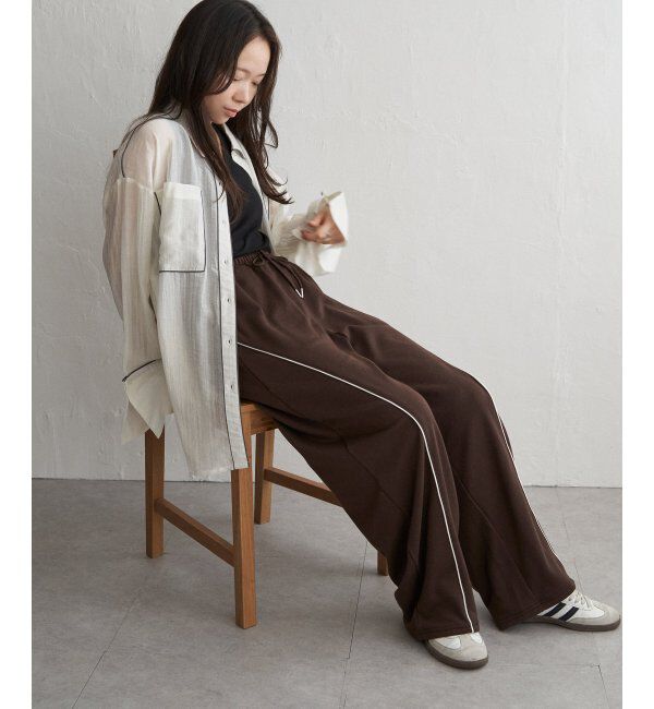 VENCE share style「ミニ裏毛ライン入りカーブパンツ」|その他|