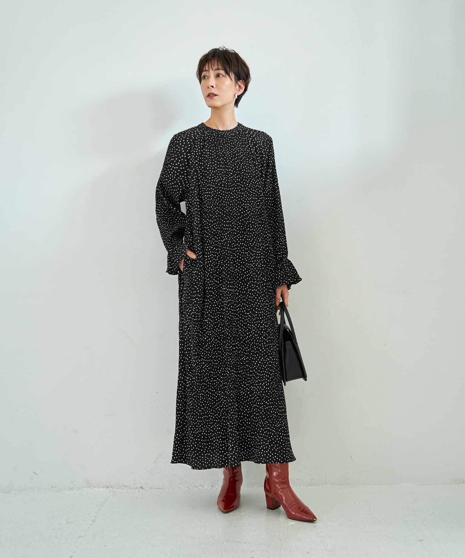 STYLE DELI「【LUXE】楊柳スモールドット柄ワンピース」|ワンピース|