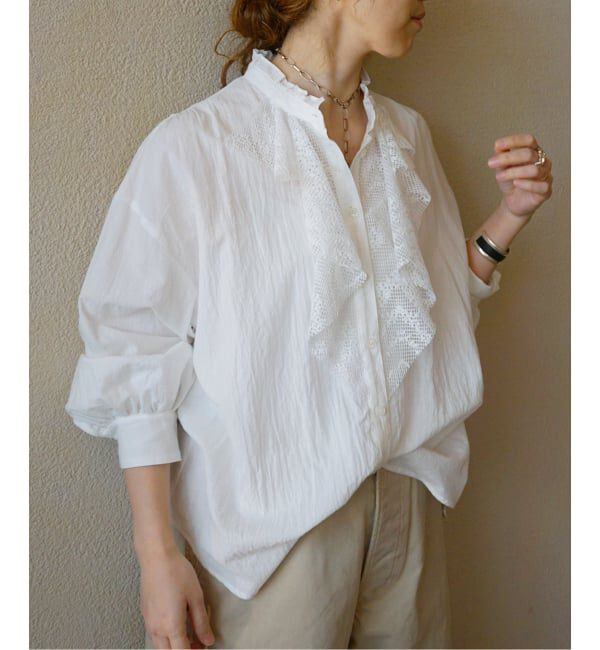 journal standard luxe「ラッフルフリルレースブラウス」|シャツ・ブラウス|ホワイト