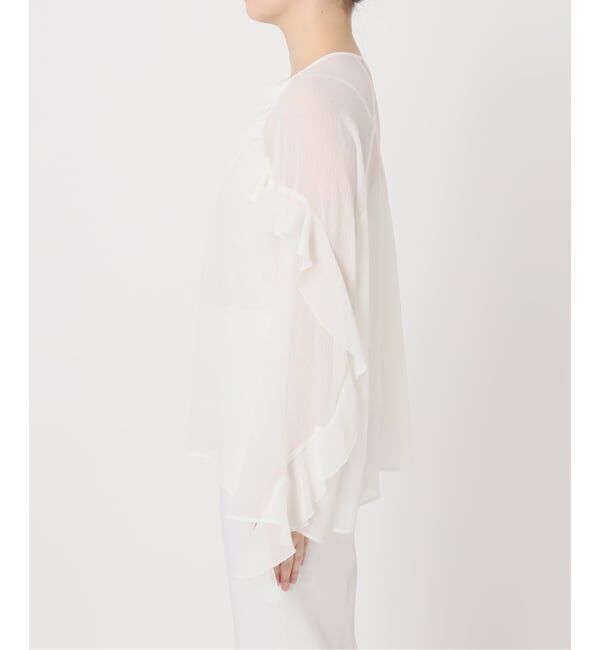 NOBLE「《WEB&ルミネ新宿店限定追加》【NOBLE&times;L'AUBE BLANC】楊柳フリル梯子刺繍ブラウス」|シャツ・ブラウス|