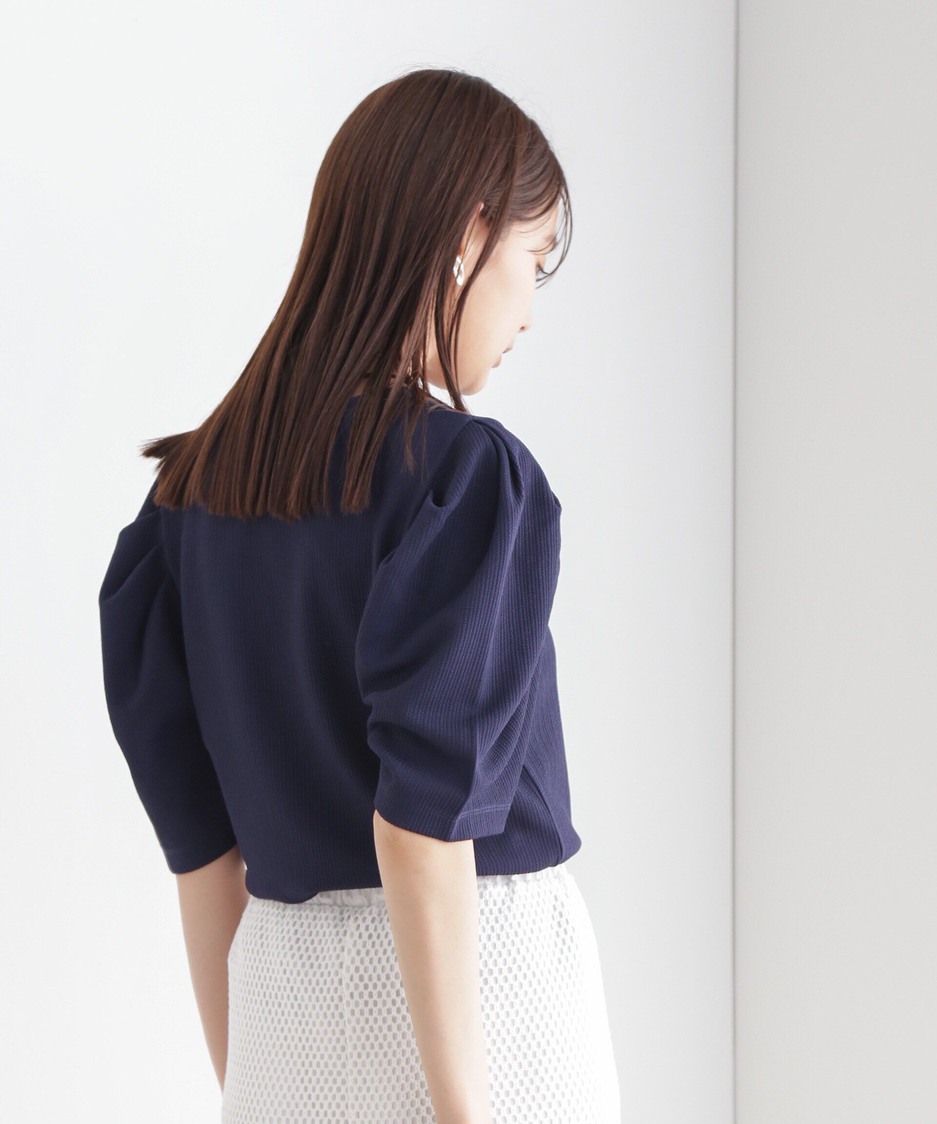 nano･universe「ショルダーギャザーデザイントップス」|Tシャツ・カットソー|