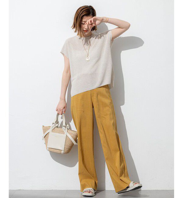 23区「【Oggi5月号掲載/洗える】リネンレーヨンストレッチ ワイド パンツ」|その他|