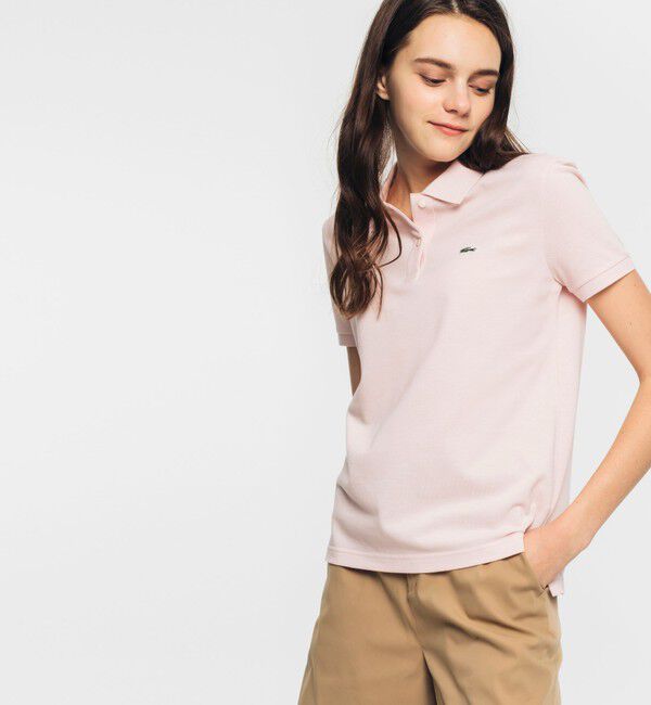 LACOSTE「コットン100% ピケ ポロシャツ（半袖）」|ポロシャツ|ベビーピンク