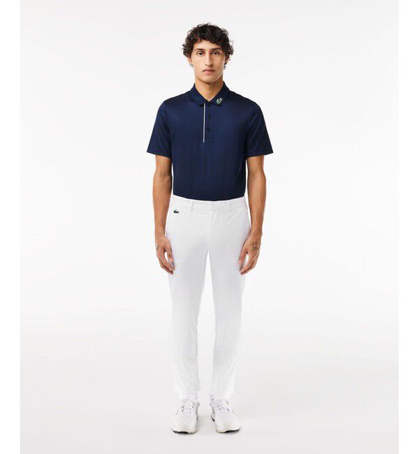 LACOSTE「撥水 ウルトラドライツイル スリムフィットゴルフパンツ チノパン」|チノ|ホワイト