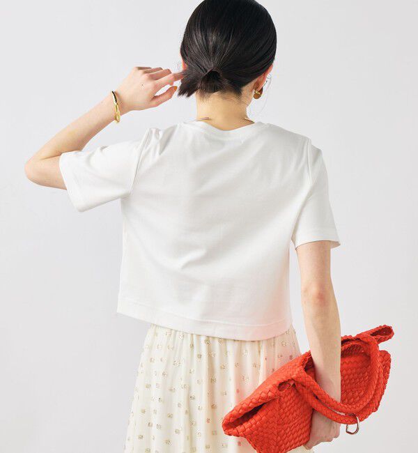NOLLEY'S sophi「《手洗い可能》W&Wショート丈ロゴTシャツ」|Tシャツ・カットソー|