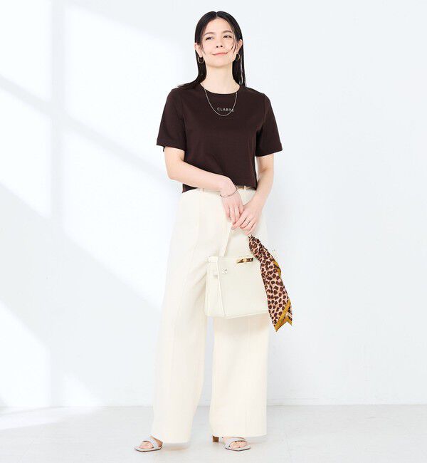 NOLLEY'S sophi「《手洗い可能》W&Wショート丈ロゴTシャツ」|Tシャツ・カットソー|