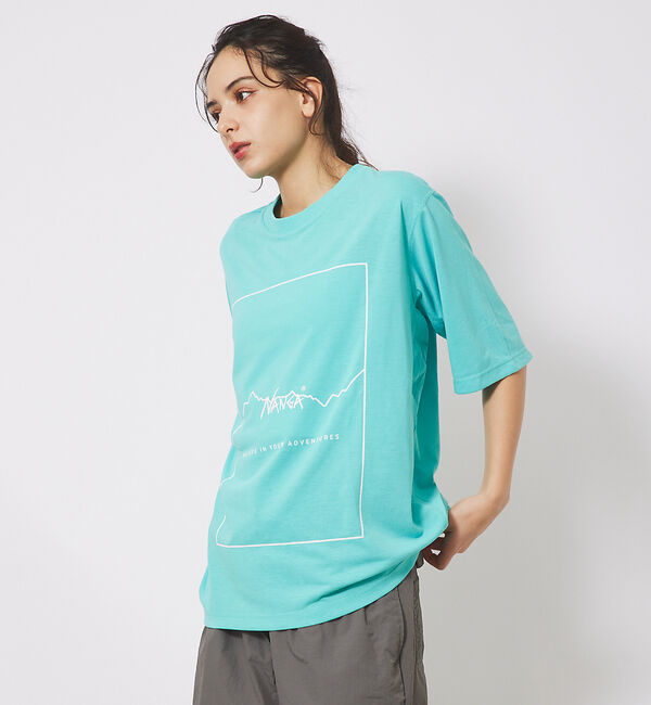 ABAHOUSE「【NANGA/ナンガ】DRY MIX FRAME LOGO T/ドライミックス/」|Tシャツ・カットソー|ブルー系その他1