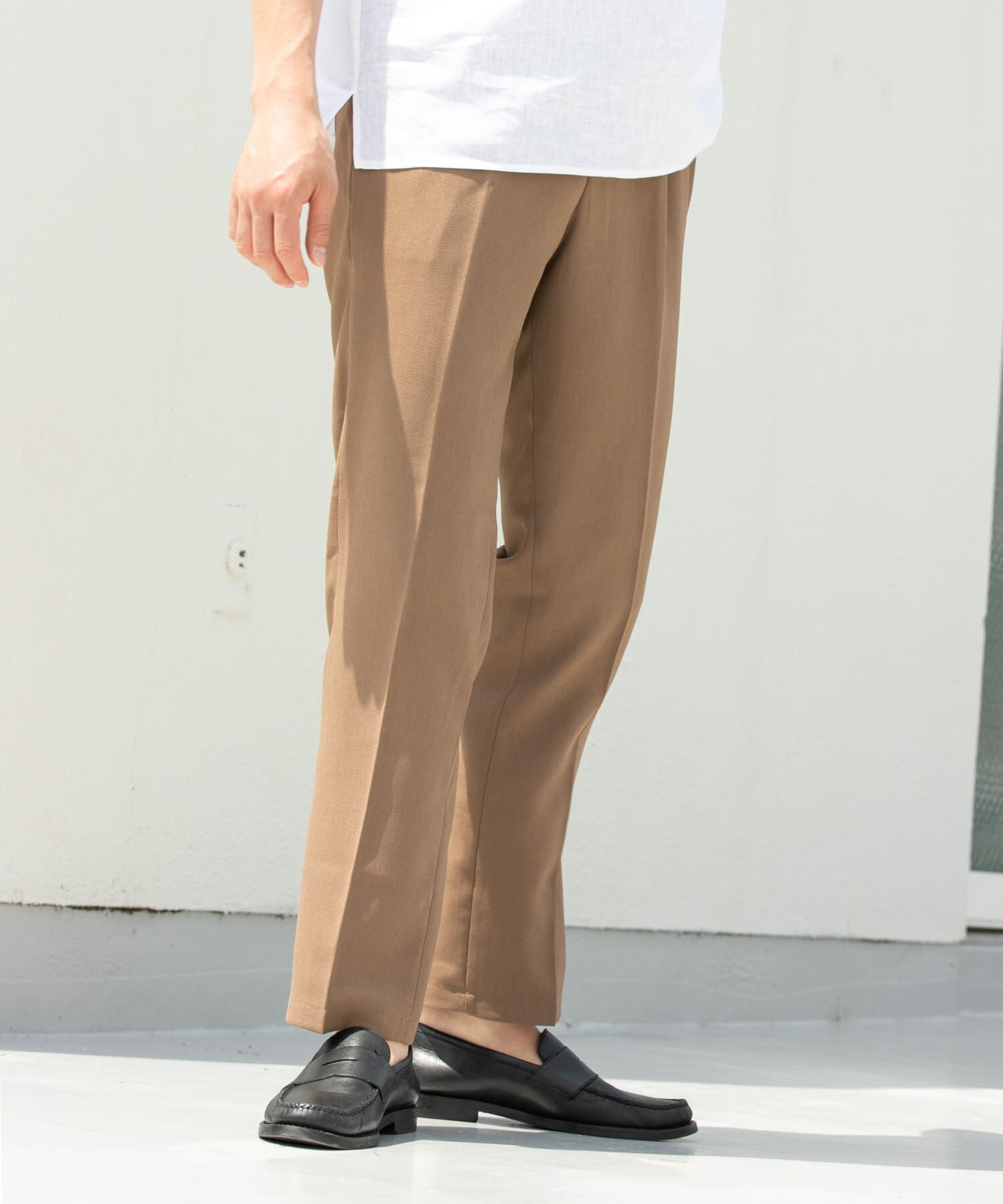 URBAN RESEARCH ROSSO「『WEB限定』『セットアップ対応』パナマ風ストレートパンツ」|その他|モカ