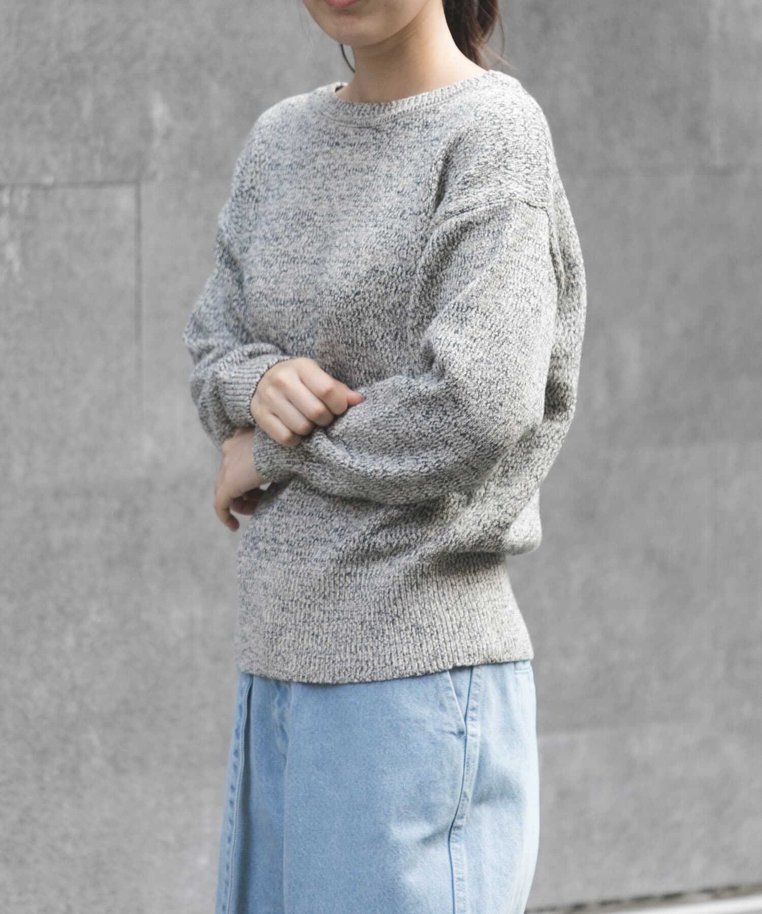 URBAN RESEARCH DOORS「FORK&SPOON　テープヤーンボートネックニット」|ニット・セーター|