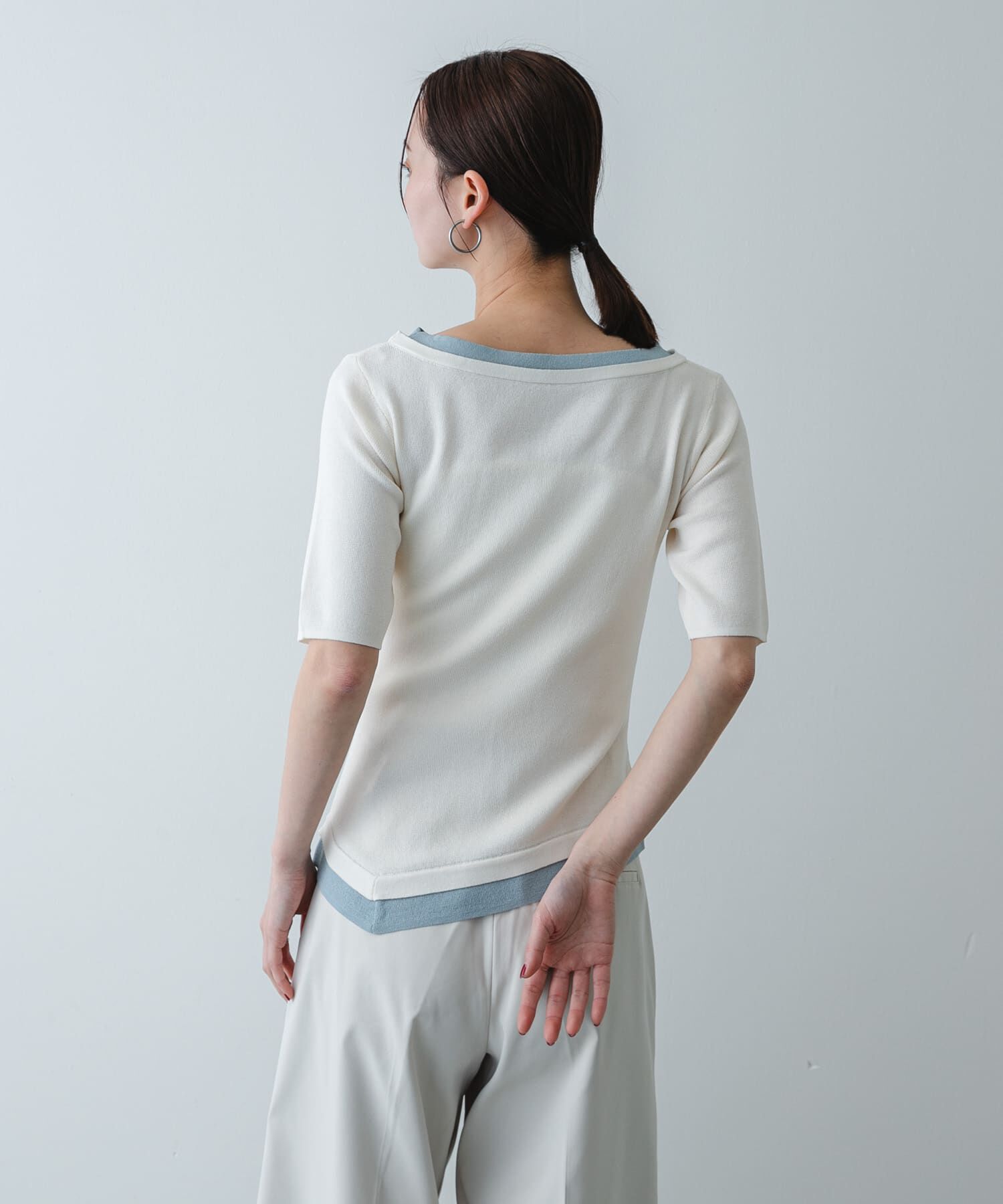 SENSE OF PLACE by URBAN RESEARCH「『洗濯可』レイヤードアシメセーター」|ニット・セーター|