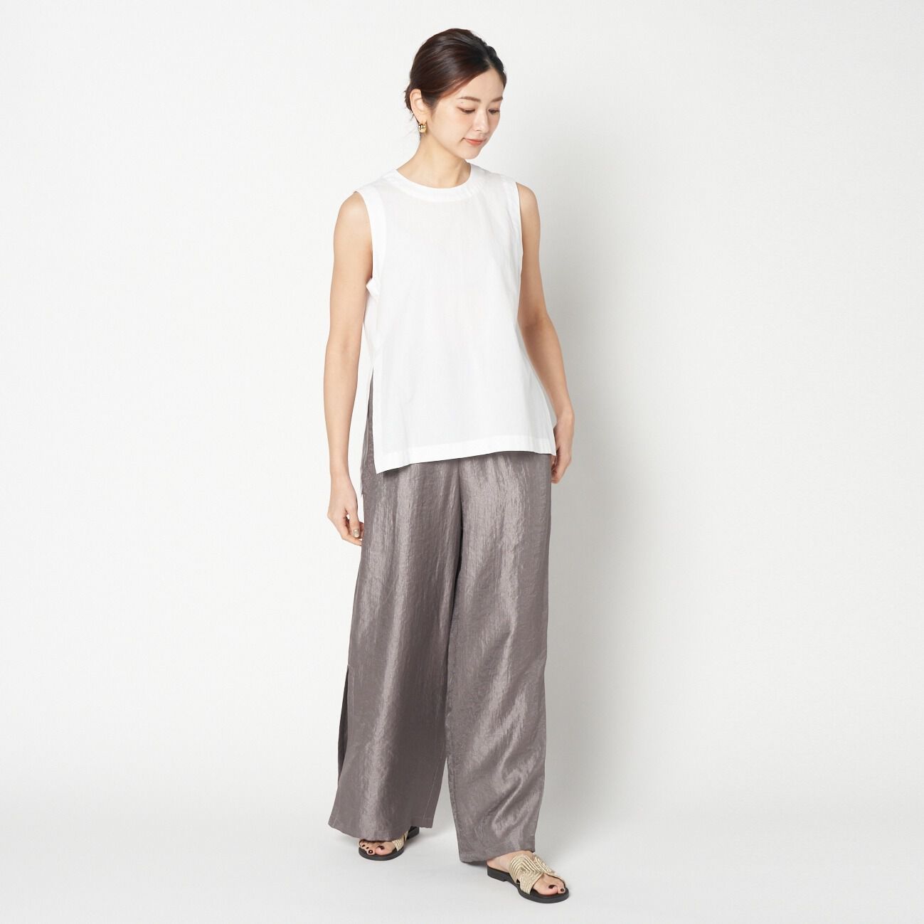 HELIOPOLE「HELIOPOLE SIDE SLIT SLEEVELESS」|シャツ・ブラウス|