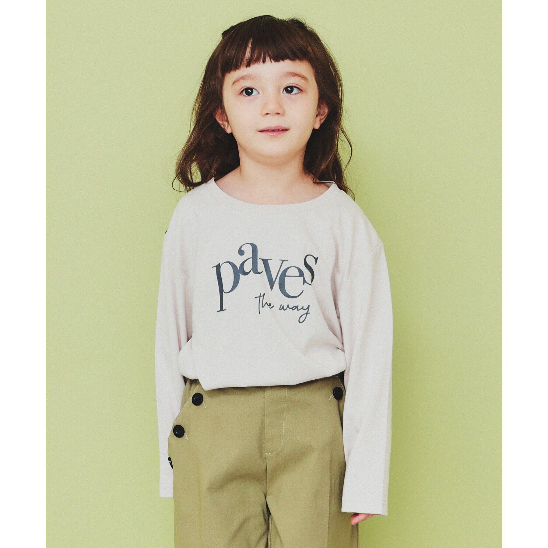 THE SHOP TK「【120-150】ロゴプリントアソート長袖Tシャツ/洗濯機OK」|Tシャツ・カットソー|グレージュ(050)