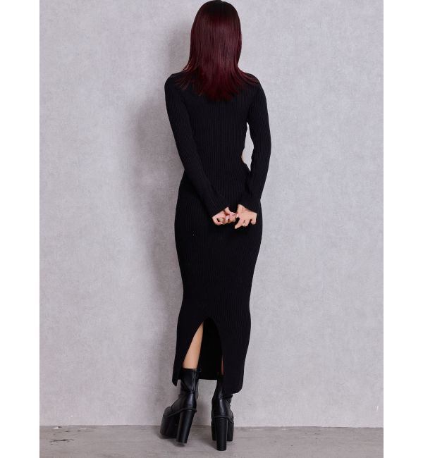 GYDA「LONG SLEEVE SIDE OPEN ニットワンピース」|ワンピース|