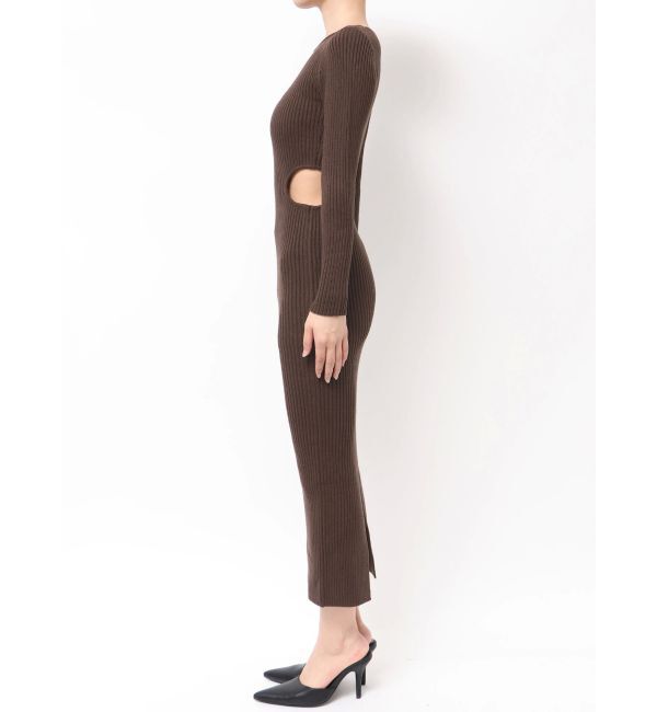 GYDA「LONG SLEEVE SIDE OPEN ニットワンピース」|ワンピース|
