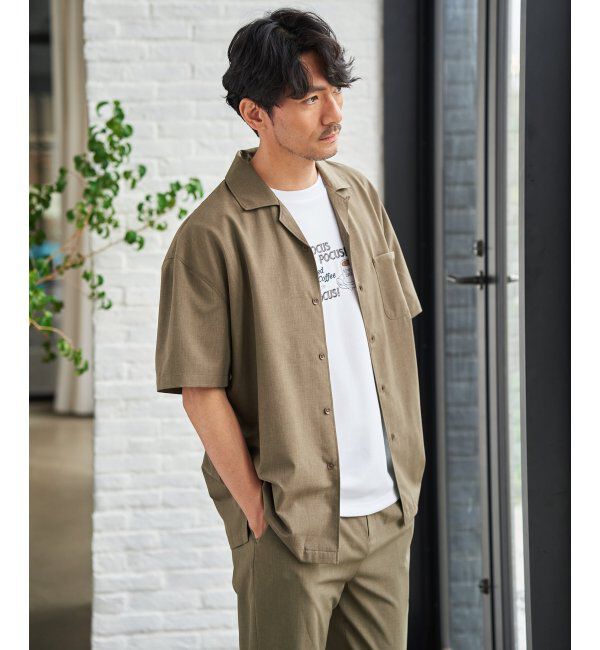 ikka「【セットアップ対応】Reflax(R)冷感UVオープンカラーシャツ」|シャツ・ブラウス|