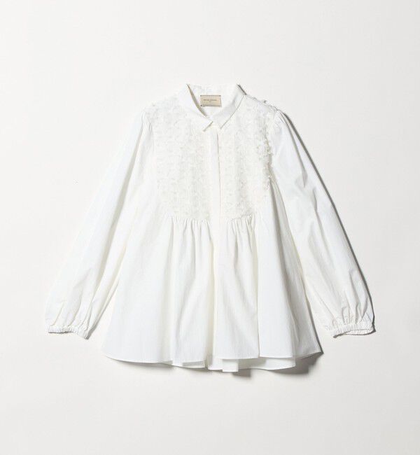 UNITED ARROWS「コンビ ギャザー ブラウス」|シャツ・ブラウス|