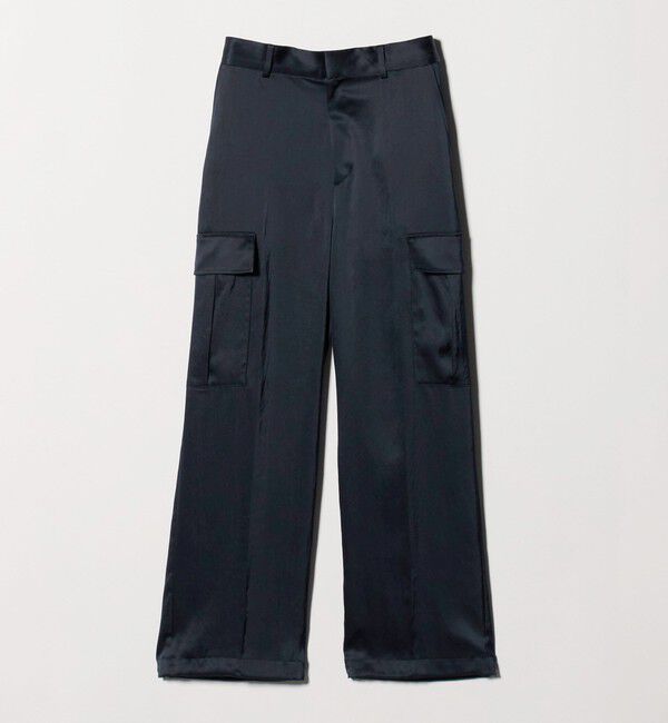 UNITED ARROWS「サテン クリーン ポケット パンツ ‐ウォッシャブル‐」|カーゴ|NAVY