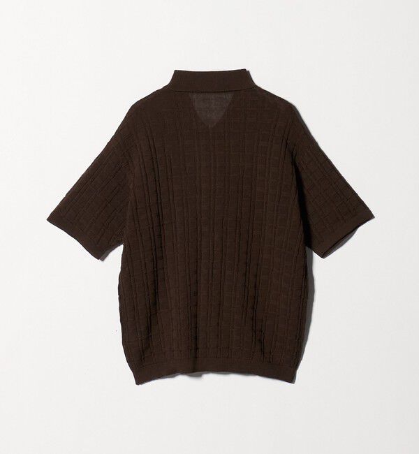 BEAUTY&YOUTH UNITED ARROWS「ジャガード フルジップ ショートスリーブ ポロニット ウォッシャブル」|カーディガン|