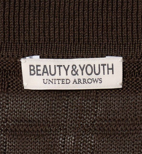 BEAUTY&YOUTH UNITED ARROWS「ジャガード フルジップ ショートスリーブ ポロニット ウォッシャブル」|カーディガン|