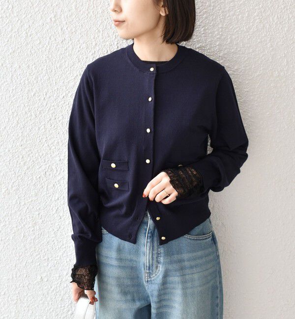 SHIPS Colors 「SHIPS Colors:〈手洗い可能〉レース 切替スリーブ カットソー◇」|Tシャツ・カットソー|