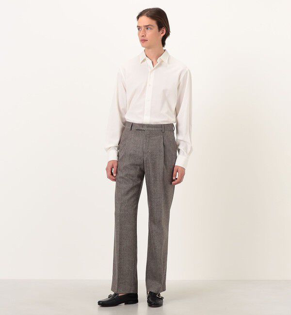 TOMORROWLAND BUYING WEAR「PT TORINO QUINDICI ウールヘリンボーン 1プリーツスラックス」|スラックス|