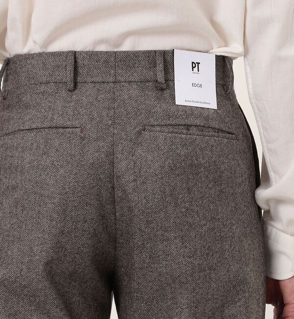 TOMORROWLAND BUYING WEAR「PT TORINO QUINDICI ウールヘリンボーン 1プリーツスラックス」|スラックス|