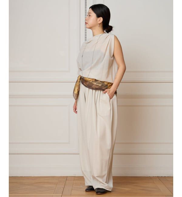 IENA LA BOUCLE「HAKUJI ハクジ crape jersey asym Tシャツ H232617」|Tシャツ・カットソー|