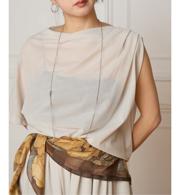 IENA LA BOUCLE「HAKUJI ハクジ crape jersey asym Tシャツ H232617」|Tシャツ・カットソー|