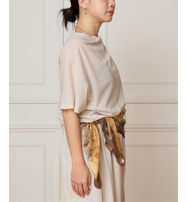 IENA LA BOUCLE「HAKUJI ハクジ crape jersey asym Tシャツ H232617」|Tシャツ・カットソー|