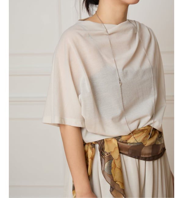 IENA LA BOUCLE「HAKUJI ハクジ crape jersey asym Tシャツ H232617」|Tシャツ・カットソー|