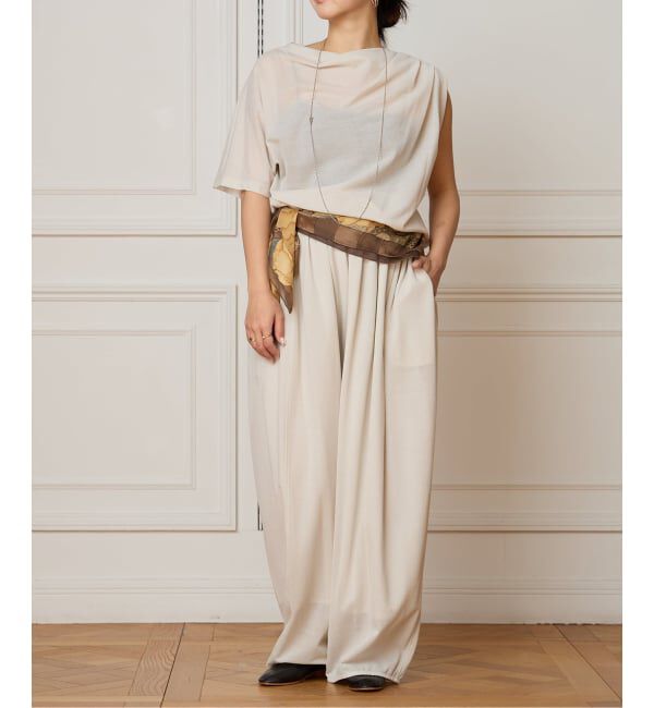 IENA LA BOUCLE「HAKUJI ハクジ crape jersey asym Tシャツ H232617」|Tシャツ・カットソー|