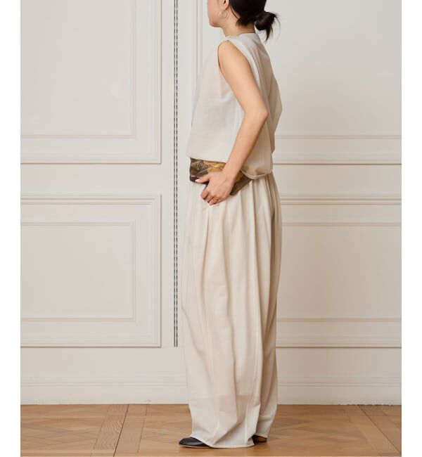 IENA LA BOUCLE「HAKUJI ハクジ crape jersey asym Tシャツ H232617」|Tシャツ・カットソー|