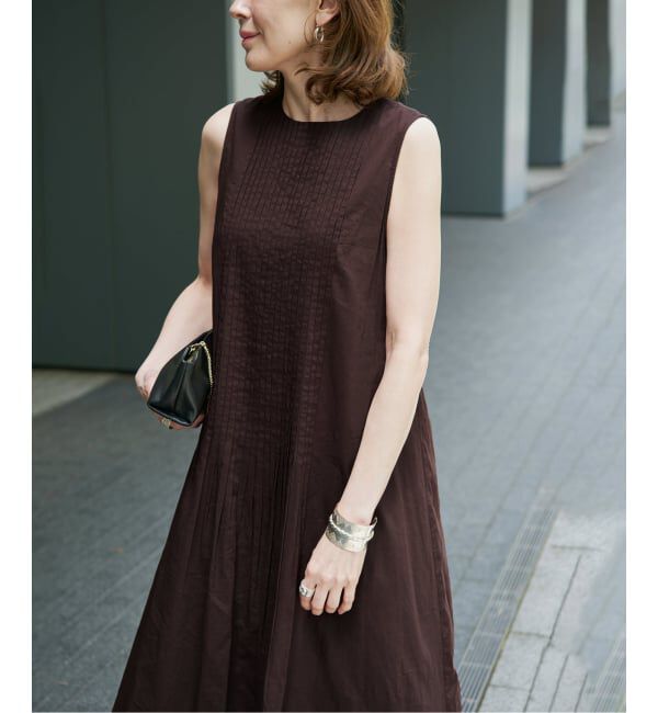 VERMEIL par iena「《予約》ピンタックノースリーブワンピース」|ワンピース|