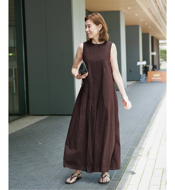 VERMEIL par iena「《予約》ピンタックノースリーブワンピース」|ワンピース|