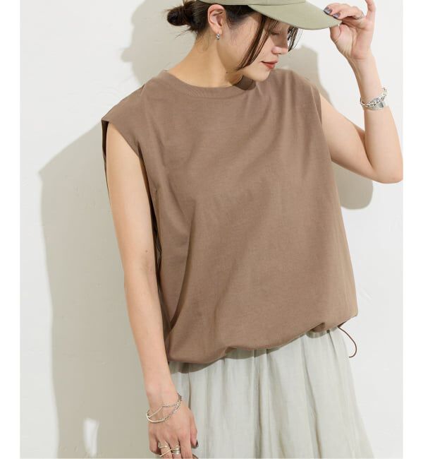 JOURNAL STANDARD「《追加2》シャーリングノースリーブＴシャツ」|Tシャツ・カットソー|