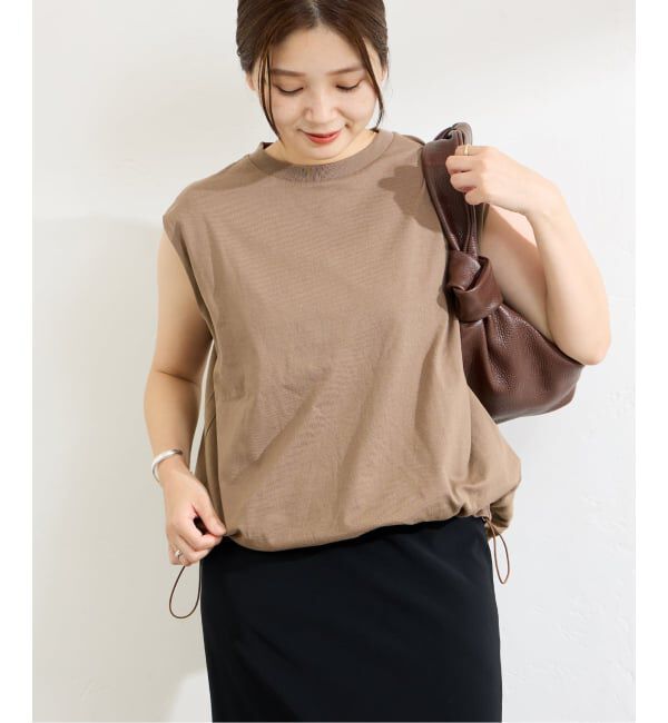 JOURNAL STANDARD「《追加2》シャーリングノースリーブＴシャツ」|Tシャツ・カットソー|
