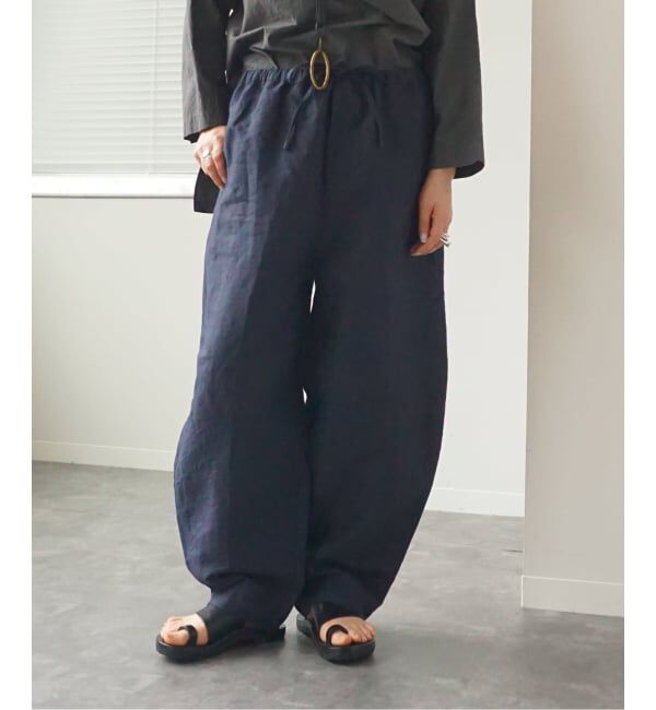 journal standard luxe「リネンペーパークロス ボーパンツ」|その他|ネイビー