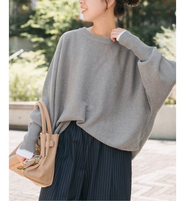 Spick and Span「《追加2》バルキーヤーンドルマンロングリブニット」|ニット・セーター|