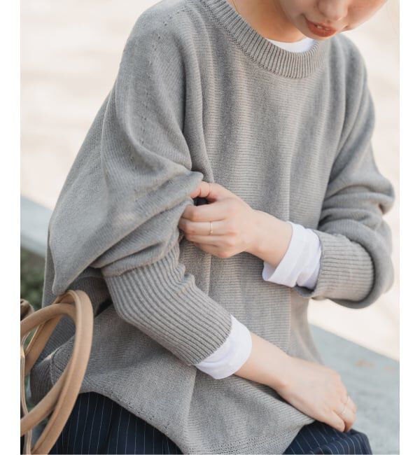 Spick and Span「《追加2》バルキーヤーンドルマンロングリブニット」|ニット・セーター|