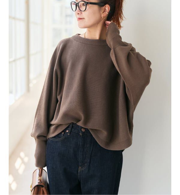 Spick and Span「《追加2》バルキーヤーンドルマンロングリブニット」|ニット・セーター|