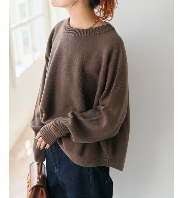 Spick and Span「《追加2》バルキーヤーンドルマンロングリブニット」|ニット・セーター|
