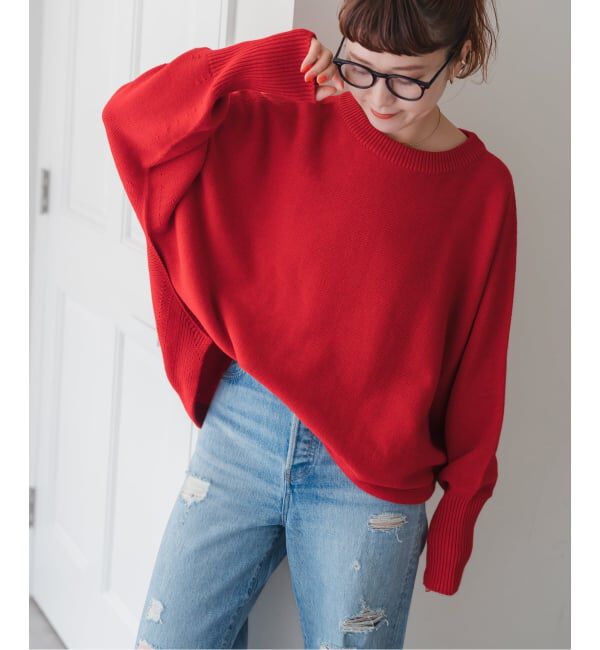 Spick and Span「《追加2》バルキーヤーンドルマンロングリブニット」|ニット・セーター|