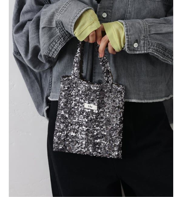 Spick and Span「《一部店舗+WEB限定》Uhr/ウーア 別注SPANGLE MINI BAG*」|トートバッグ|シルバー