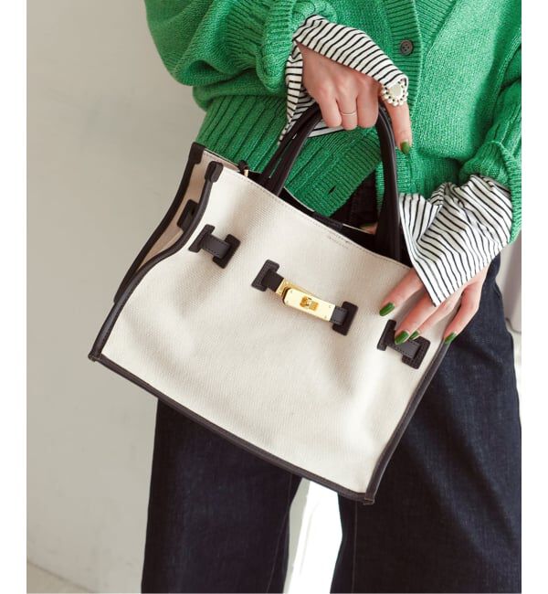 Spick and Span「VIOLAd&rsquo;ORO / ヴィオラドーロ 別注キャンバス*レザートートバッグM*」|トートバッグ|