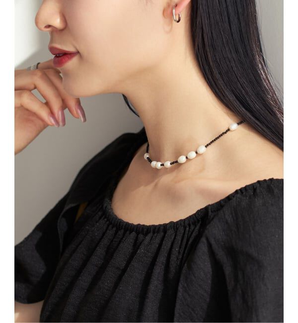 NOBLE「in mood/インムード ONX&RICEPRL 36cm choker」|ネックレス|ホワイト