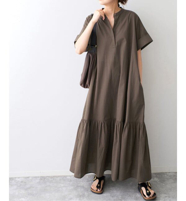 Spick and Span「《追加》ローンティアードマキシワンピース」|ワンピース|ブラウン