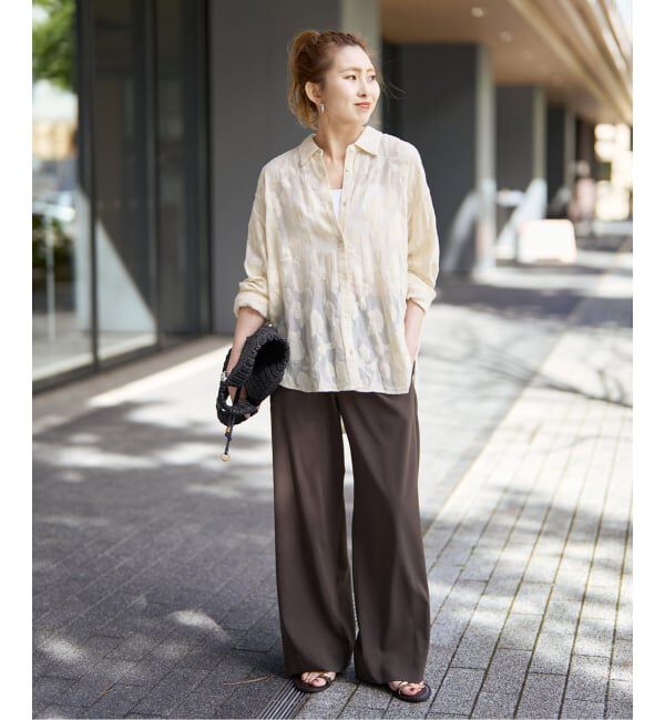 Spick and Span「HYU フラワージャガードシャツ」|シャツ・ブラウス|