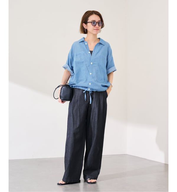 FRAMeWORK「リネン混リアクティブデニムパンツ」|スラックス|