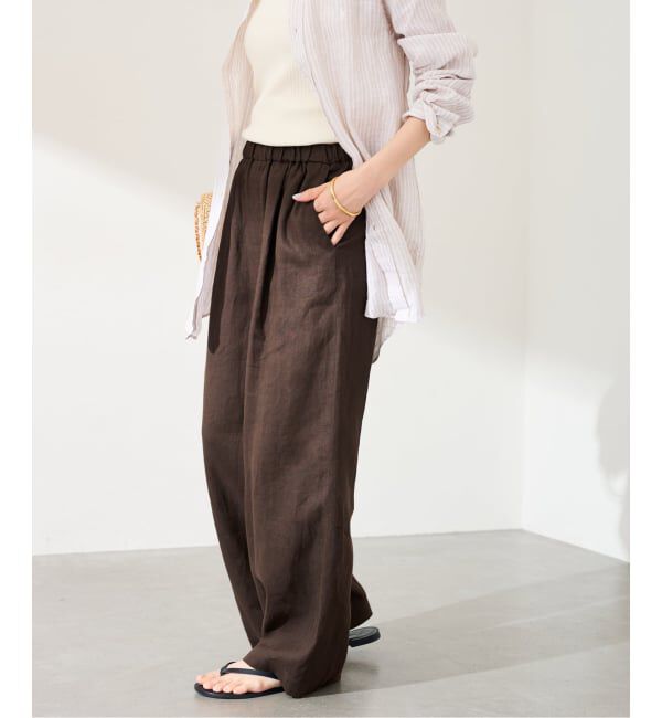 FRAMeWORK「≪予約≫LINEN EASY パンツ」|スラックス|